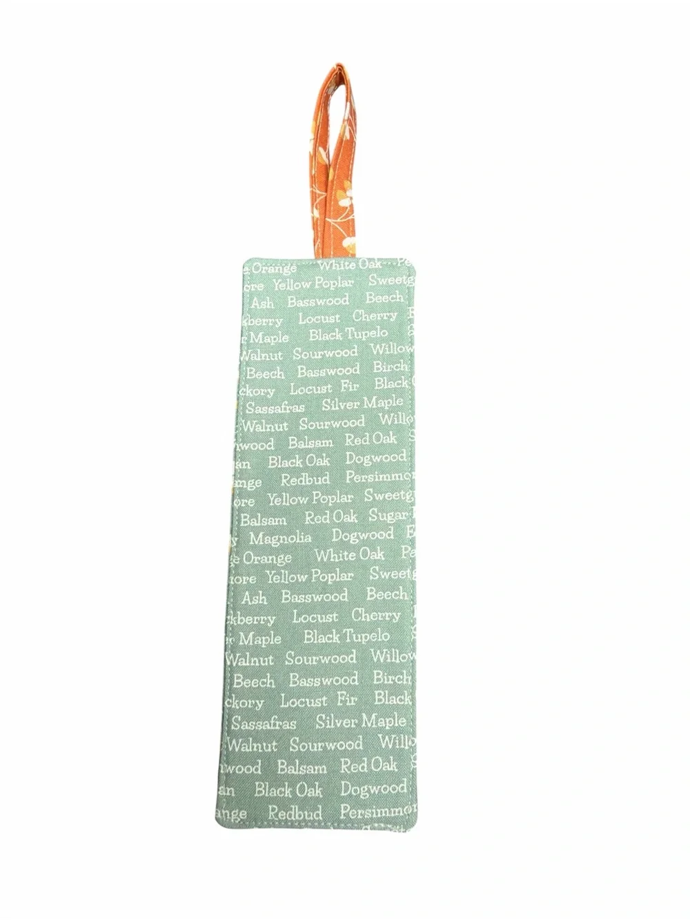 Hand Crafted Reversible Fabric Bookmark Print 7” x 2.5”